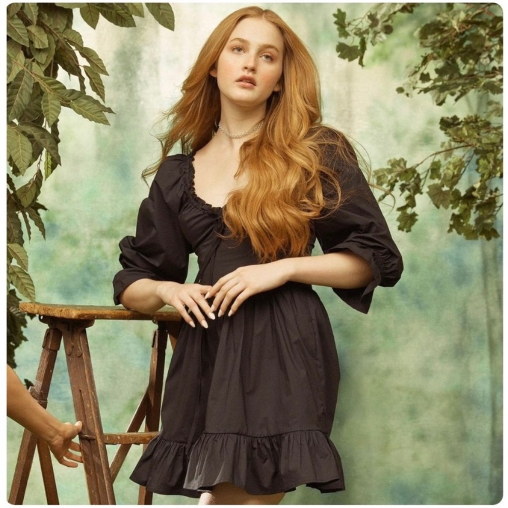 Hill House Black Samantha Mini Dress Size Medium NWT